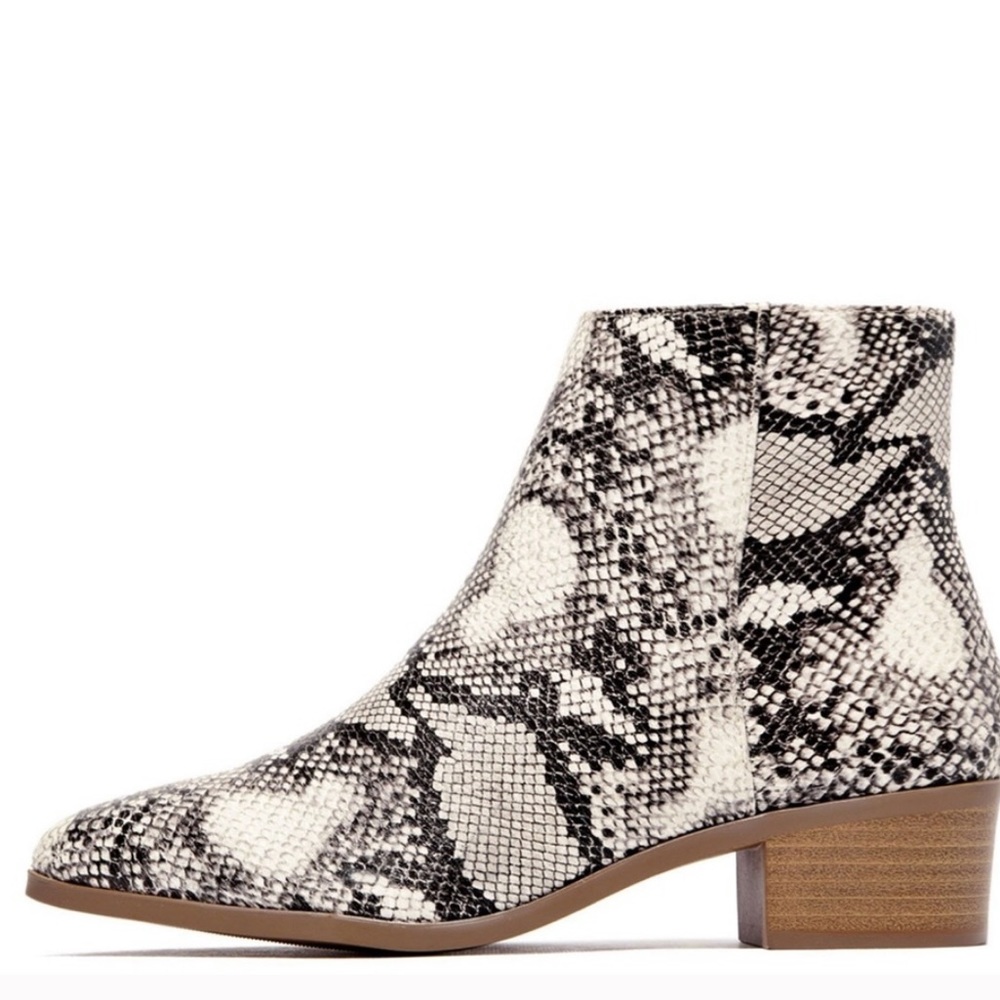 Python Snake Print Ankle Booties Side Zip Boots - image 4